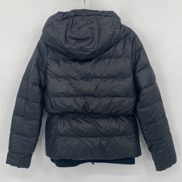 Nike Down Fill Puffer Jacket Asymmetrical Full Zip Hooded Black Size Small - Picture 12 of 15